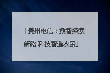 贵州电信：数智探索新路 科技智造农景
