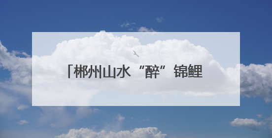 郴州山水“醉”锦鲤 三天两晚“游”不够