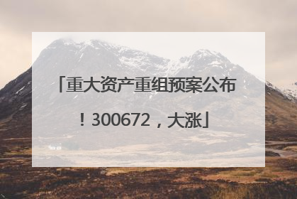 重大资产重组预案公布！300672，大涨