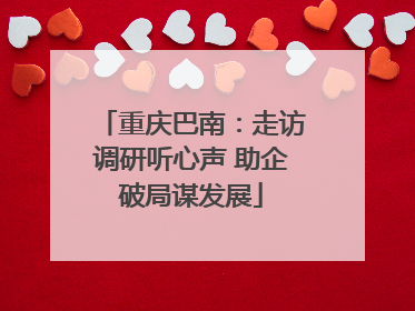 重庆巴南：走访调研听心声 助企破局谋发展