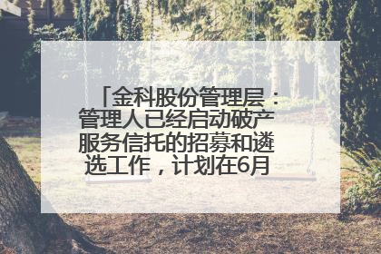 金科股份管理层：管理人已经启动破产服务信托的招募和遴选工作，计划在6月初召开评审会