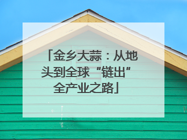 金乡大蒜：从地头到全球“链出”全产业之路