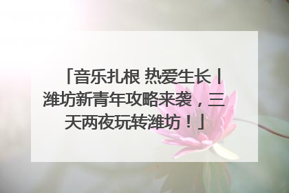 音乐扎根 热爱生长丨潍坊新青年攻略来袭，三天两夜玩转潍坊！