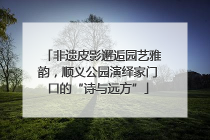 非遗皮影邂逅园艺雅韵，顺义公园演绎家门口的“诗与远方”