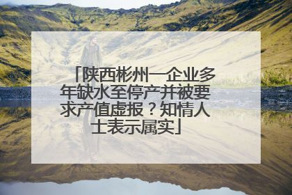 陕西彬州一企业多年缺水至停产并被要求产值虚报？知情人士表示属实