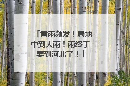 雷雨频发！局地中到大雨！雨终于要到河北了！