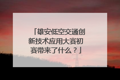 雄安低空交通创新技术应用大赛初赛带来了什么？
