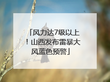 风力达7级以上！山西发布雷暴大风蓝色预警