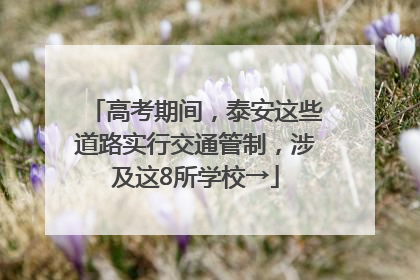 高考期间，泰安这些道路实行交通管制，涉及这8所学校→