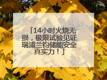 14小时火烧无损，极限试验见证瑞浦兰钧储能安全真实力！