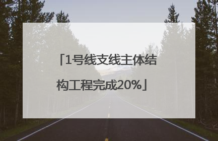 1号线支线主体结构工程完成20%