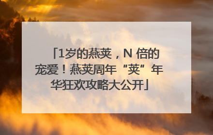 1岁的燕荚，N 倍的宠爱！燕荚周年“荚”年华狂欢攻略大公开