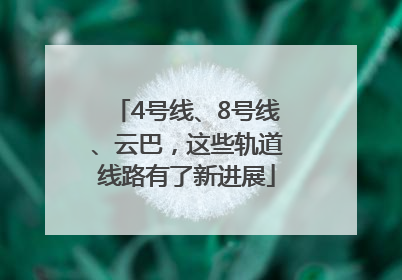 4号线、8号线、云巴，这些轨道线路有了新进展