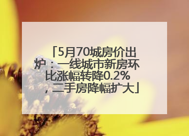 5月70城房价出炉：一线城市新房环比涨幅转降0.2%，二手房降幅扩大