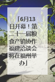 6月13日开幕！第二十一届粮食产销协作福建洽谈会将在福州举办