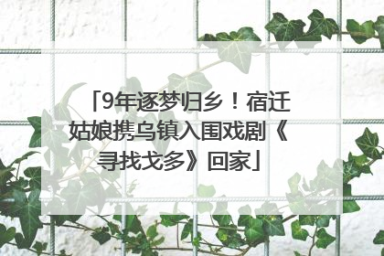 9年逐梦归乡！宿迁姑娘携乌镇入围戏剧《寻找戈多》回家