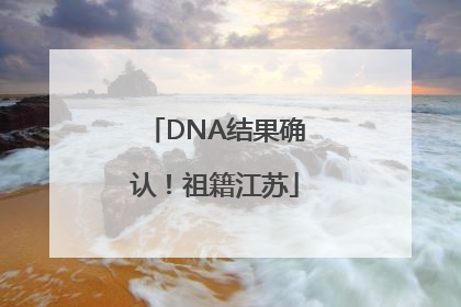 DNA结果确认！祖籍江苏