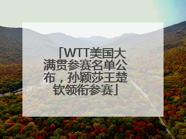 WTT美国大满贯参赛名单公布，孙颖莎王楚钦领衔参赛